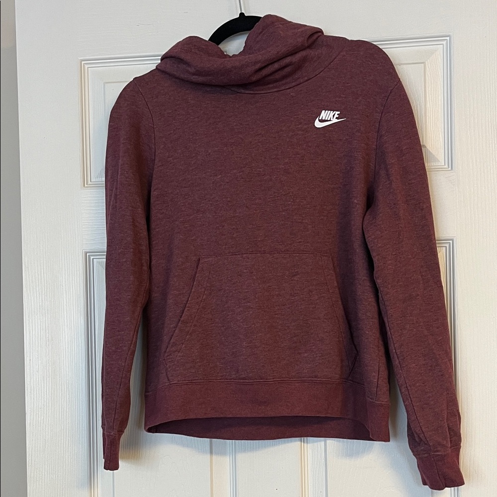 Nike Burgundy cow neck Pullover with Hoodie